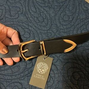 Vince Camuto Black with Gold hardware belt 
size M